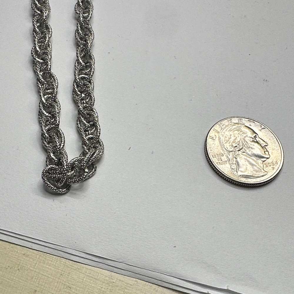 Silver Rope Chain Necklace - Picture 2 of 5